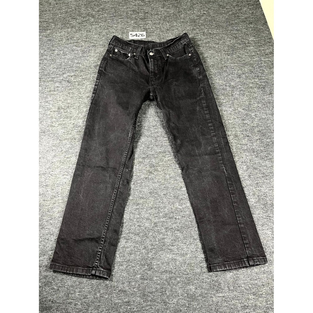 Levi's 514 Jeans Mens 30x30‎ Black Denim Cotton Stretch Dark Wash Straight Leg